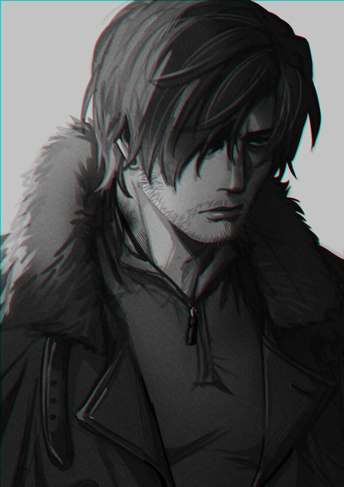greyscale painting